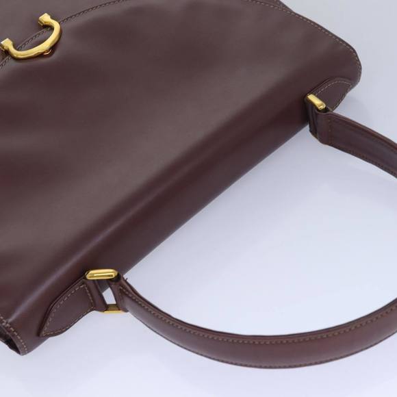 CARTIER Hand Bag Leather Wine Red Auth 81148 - Picture 6 of 16